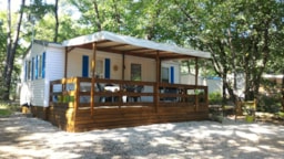 Mietunterkunft - Residenz Mercure – Überdachte Terrasse - Camping LA GARENNE