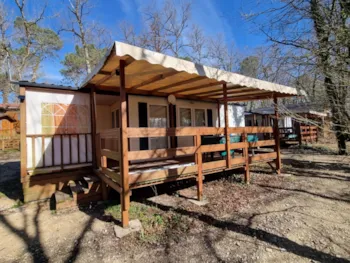 Mietunterkunft - Residenz Le Mille-Feuilles + Überdachte Terrasse + Fernseher - Camping LA GARENNE
