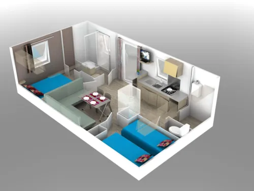 Huuraccommodatie(s) - Stacaravan 2 Kamers & Terras - image n°9 - Camping du Lac de Carouge