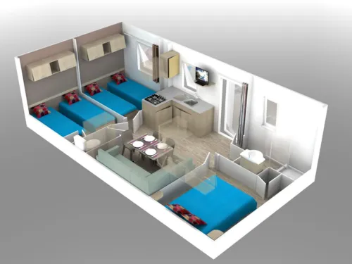 Location - Mobile-Home 3 Chambres & Terrasse - image n°6 - Camping du Lac de Carouge
