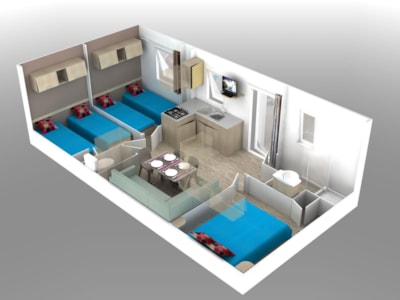 Mobile-home 3 bedrooms & terrace