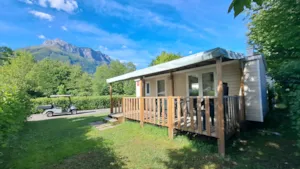 Locatif - Mobilheim mit 2 Schlafzimmern + Klimaanlage + Terrasse - Camping du Lac de Carouge