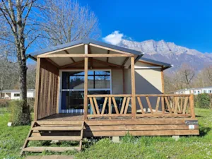 Locatif - 4 pax Chalet Morea - 2 Rooms - 25 m² - 16 m² Halbüberdachte Terrasse - Camping du Lac de Carouge