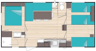 Mobile-home 3 bedrooms Confort Mistral