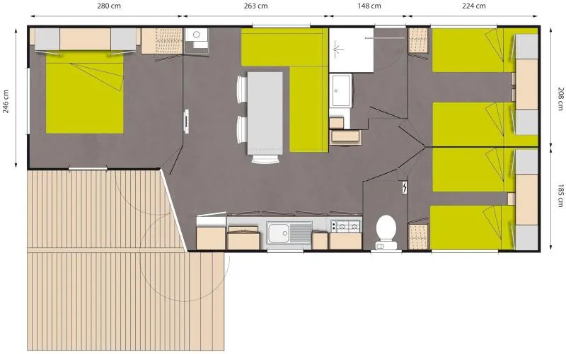 Mobil Home 3 Chambres Grand Confort Tamaris