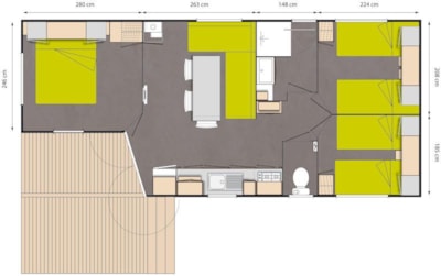 Mobile-home 3 bedrooms Grand Confort Tamaris