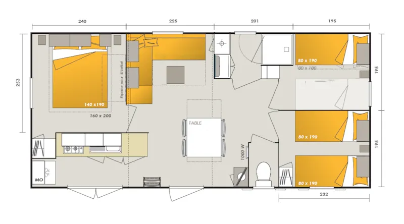 Mobil Home 3 Chambres Premium Dune