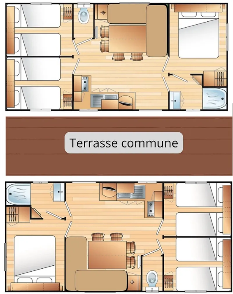 Mobil Homes 6 Chambres Confort Grand Mistral 12 Personnes