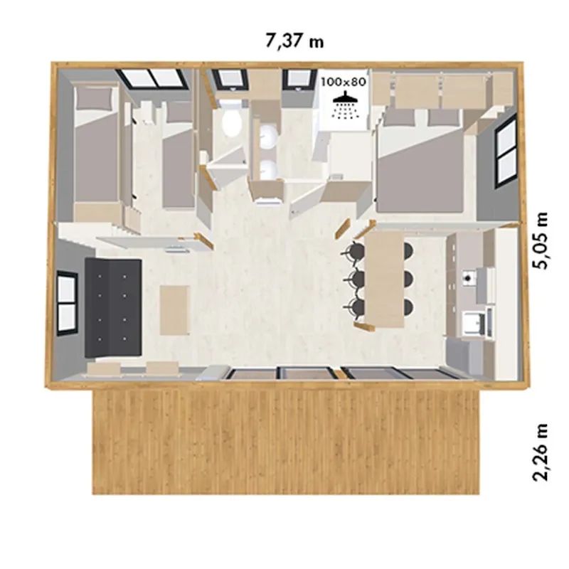 Chalet Premium Flamant 5/7 Personnes