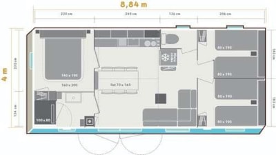 Mobile-home Ophéa Grand Confort 3 bedrooms