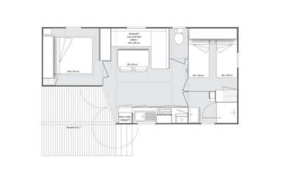 Mobile-home 24m² Comfort (2 bedrooms) covered terrace 7,5m²