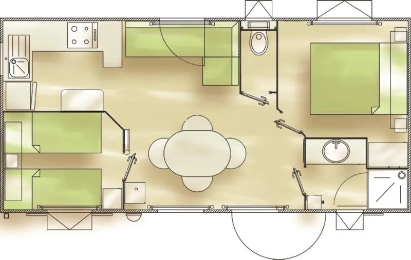 Mobil Home 30M² Standard  (2 Chambres) - Terrasse