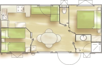 Mobile-home 30m² Standard (2 bedrooms)   - Terrace