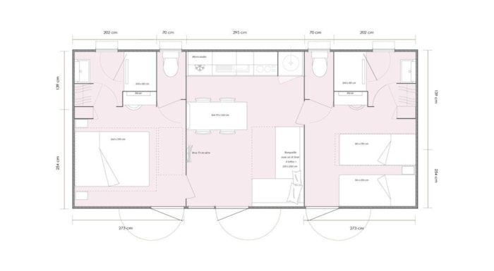 Mobil Home 33M² Confort  (2 Chambres + 2 Salles De Bain)