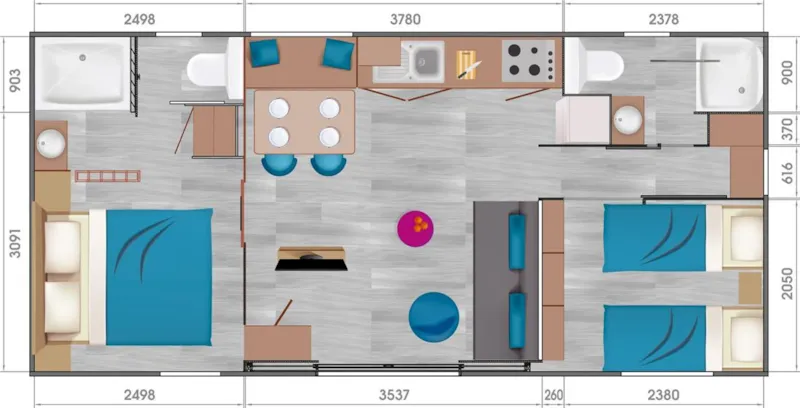 Lodge Les Voiles 35M² Premium (2 Chambres)