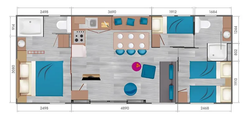 Lodge Les Voiles 59M² Premium (4 Chambres)