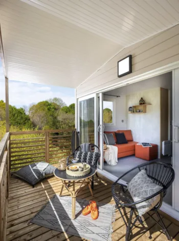 Mietunterkunft - Mobilheim 24M² Komfort (2 Schlazimmer) Überdacht Terrasse 7,5M² - Flower Camping Caravaning Les Aubépines