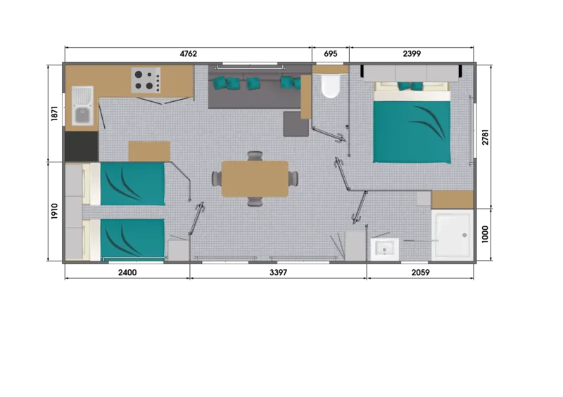 Mobil Home 30M² Confort (2 Chambres) - Terrasse