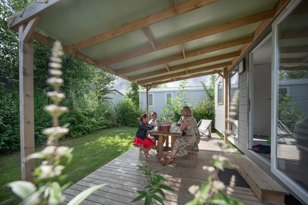 Location - Mobil Home 33M² Confort (3 Chambres) + Terrasse Couverte - Flower Camping Caravaning Les Aubépines