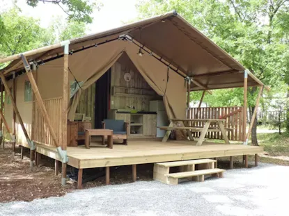 Tenda Safari Confort 27M² - 2 Camere + Terrazza Coperta