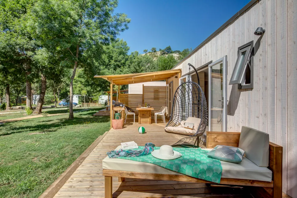 Mietunterkunft - Mobilheim Premium - 2 Schlafzimmer - 2 Badezimmer + Wc - Klimaanlage - Camping Sandaya Domaine du Verdon