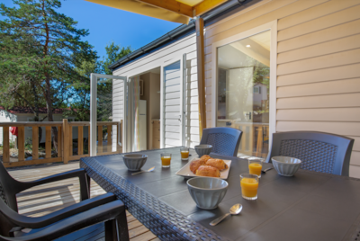 Mobile Home CONFORT + Raimu 28 m2 air conditioned- 2 bedrooms - Air conditioning- Terrace 15m2 — 1