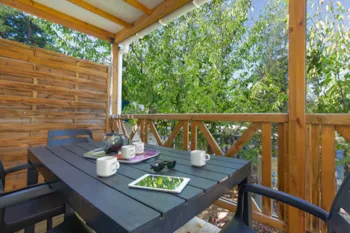Huuraccommodatie(s) - Chalet Pagnol 24 M2  Luchtverfrissend -2 Slaapkamers - Terras 12 M2 - Camping Paradis La Pinède