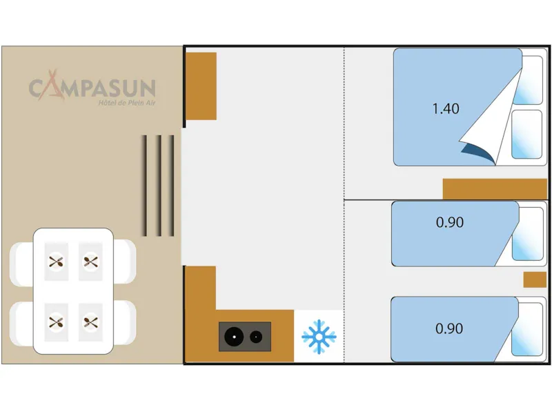 Tente Marquise 2 Chambres