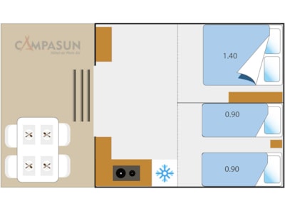 Marquise tent for 4 people, 2 bedrooms — 9