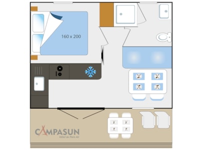 Cottage 1 room 2 pers. - Air conditioning — 9