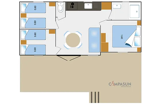 Cottage Premium - 6 Pers. 3 Chambres - Climatisation + Lave Vaiselle