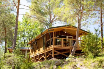 Mietunterkunft - Lodge Vip Sur Pilotis - Camping Le Moulin