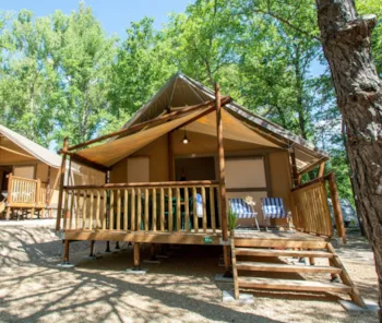 Mietunterkunft - Zelt Jungle Lodge - Camping Le Moulin