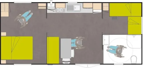 Location - Mobil-Home 34M² / 2 Chambres - Terrasse (Adapté Personne À Mobilité Réduite) Vue Loire - image n°7 - Flower Camping de Mars