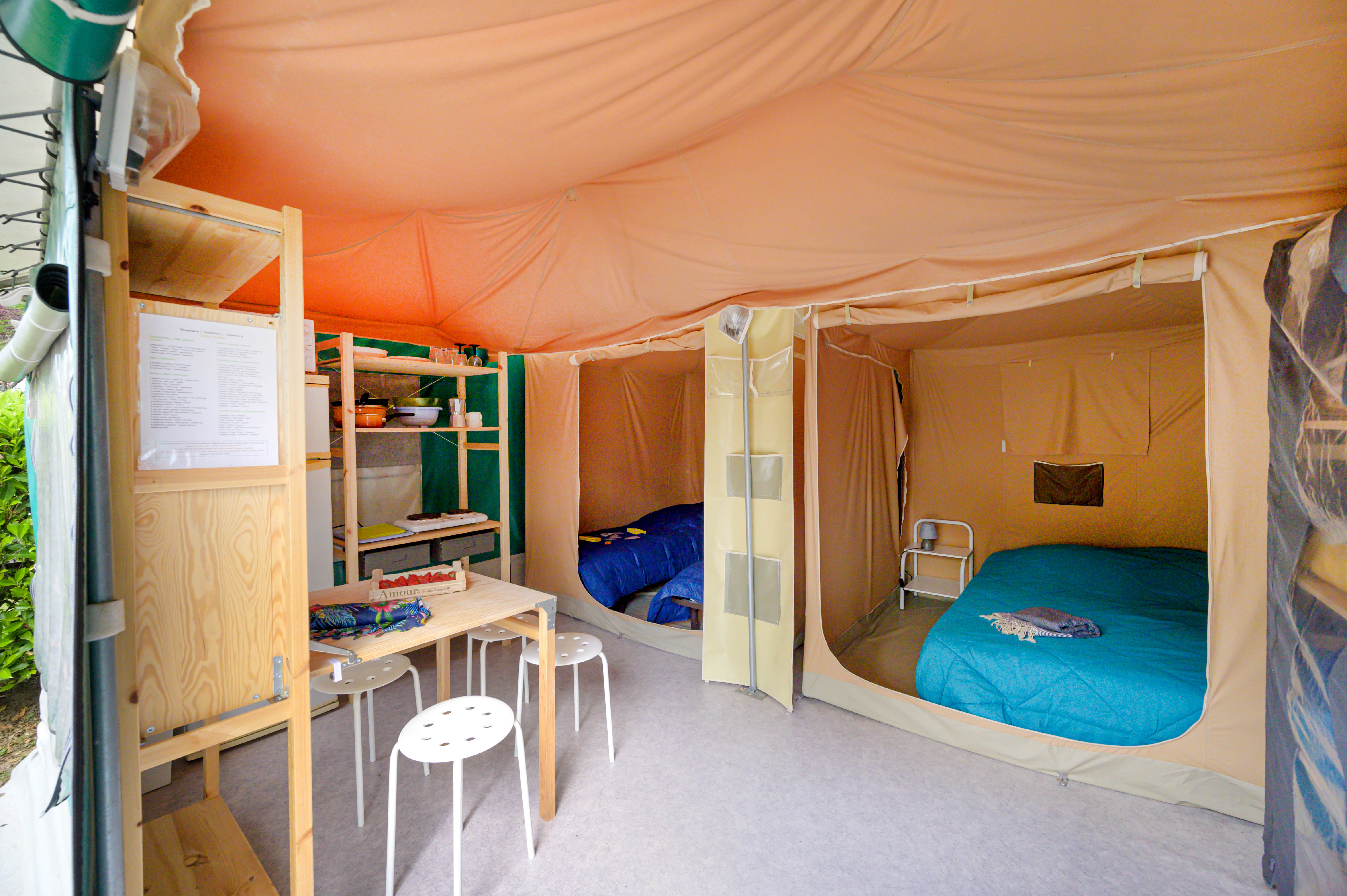 Location - Tente Caraïbe Standard 16M² /2 Chambres ( Sans Sanitaires) - Flower Camping de Mars