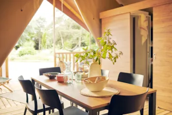 Mietunterkunft - Woodlodge Vue Loire Confort 34M² - 3 Schlafzimmer + Terrasse - Flower Camping de Mars