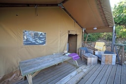 Accommodation - Tent Safari 35M² - 2 Bedrooms - Camping naturiste Verdon Provence