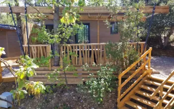 Mietunterkunft - Chalet 32 M² Premium - View On The Valley - 2 Zimmer - 5 Menschen - Klimaanlage - Camping naturiste Verdon Provence