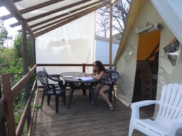 Location - Tente Pmr - 24 M² - 1 Chambre - Camping naturiste Verdon Provence
