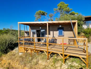 Mietunterkunft - Chalet Privilège - Seeblick 26,5 M² - Klimaanlage - Camping naturiste Verdon Provence