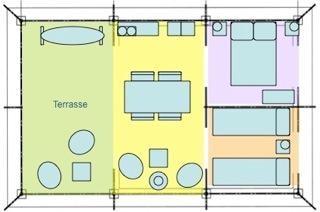 FreeFlower Confort 40m² (2 bedrooms) with covered terrace 13m² (without toilet blocks) — 2