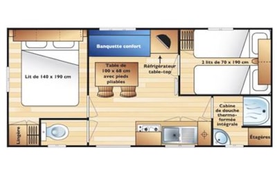 Mobil-Home Standard 29m² (2 bedrooms) + sheltered terrace — 3