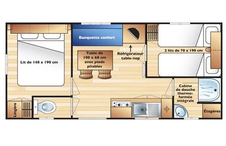 Mobil-Home Standard 29M² (2 Chambres) + Terrasse Couverte