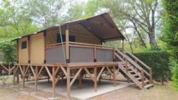 Location - Lodge Sur Pilotis Confort 30M² (2 Chambres) + Terrasse Couverte 10M² (Sans Sanitaires Privés) - Flower Camping La Rivière