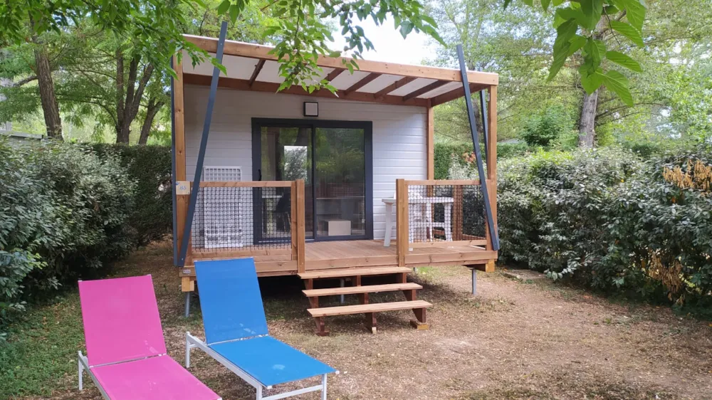 Location - Chalet Cajou Confort 16M² (1 Chambre) + Terrasse Couverte 9M² + Clim - Flower Camping La Rivière
