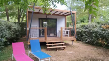 Mietunterkunft - Hütte Cajou Confort 1 Zimmer + Überdachte Terrasse 9M² - Flower Camping La Rivière