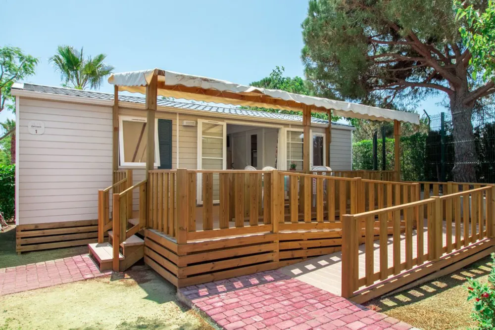 Location - Mobil Home Confort Pmr 35M² - 2 Chambres + Terrasse - Flower Camping La Rivière