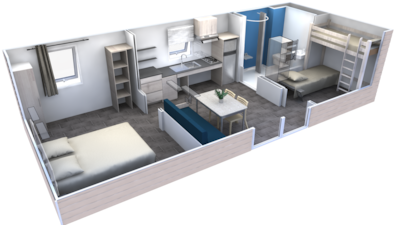 Mobile-home Confort 35m² - 2 bedrooms + terrace + CLIM - adapted to the people with reduced mobility — 3