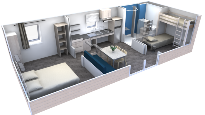 Mobil Home Confort Pmr 35M² - 2 Chambres + Terrasse