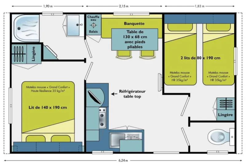 Mobil Home Guiriden - 2 Chambres